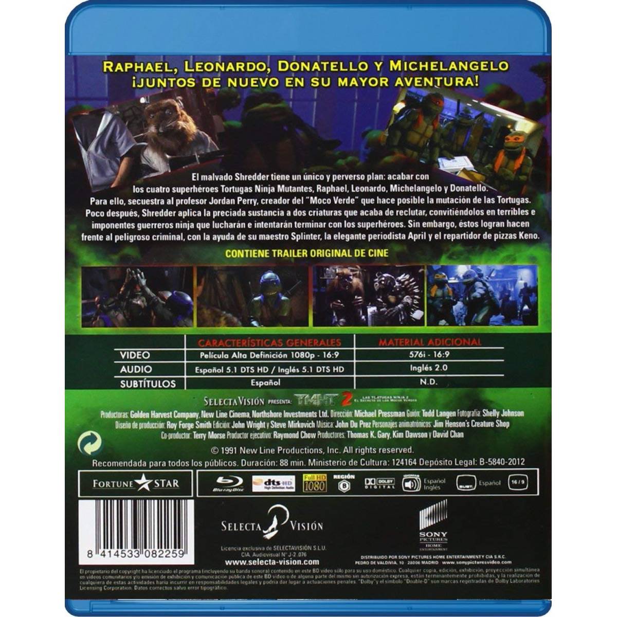 Tortugas Ninja 2 El Secreto De Los Mocos Verdes Blu Ray Dvd