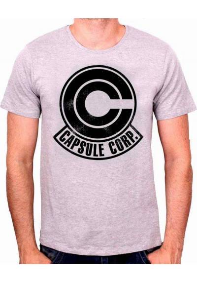 Camiseta Gris Chico Capsule Corp. - Bola de Dragon (Talla M)