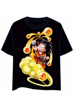 Camiseta Negra Chico Son Goku Adulto - Bola de Dragon Z (Talla XXL)