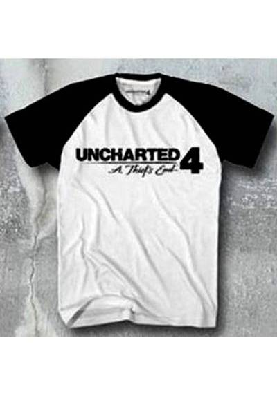 Camiseta Blanca Chico Logo A Thief´s End - Uncharted 4 (Talla XL)