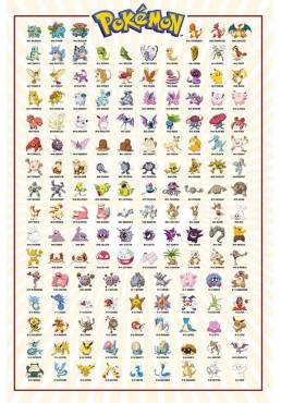 Poster Kanto 151 French - Pokemon (POSTER 91,5 X 61)