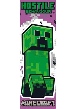 Poster Puerta Hostile Behaviour Creeper - Minecraft (POSTER 53x158)