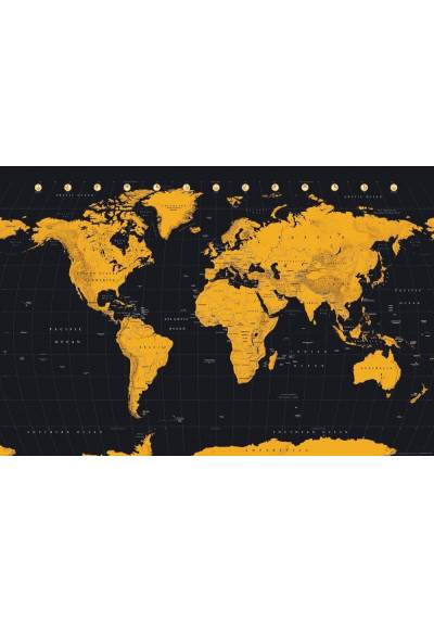 Poster Mapa Mundo - Fondo Negro (POSTER 91.5x61)