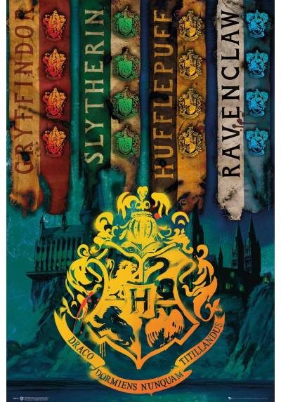 Poster Banderas de la casa - Harry Potter (POSTER 61x91.5)