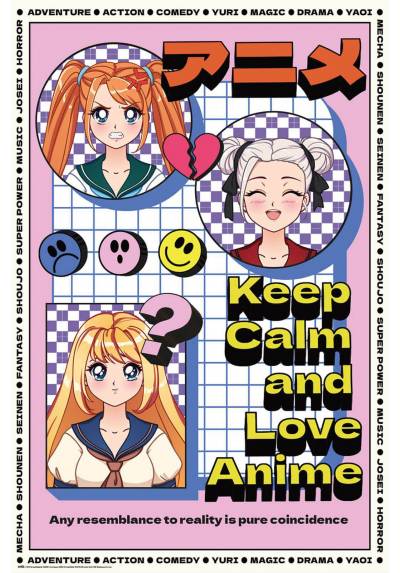 Poster Keep Calm And Love Anime (POSTER 61 x 91,5)