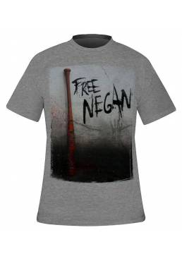 Camiseta Gris Chico Free Negan - The walking dead (Talla S)