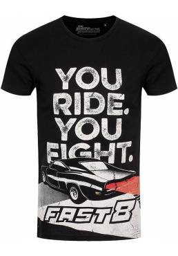 Camiseta Negra Chico You Ride You Fight - Fast & Furious 8 (Talla S)