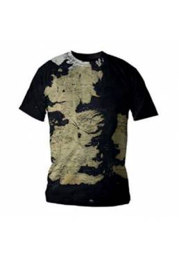 Camiseta Negra Chico Mapa - Juego de Tronos (Talla L)