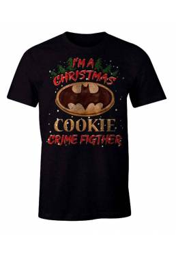 Camiseta Negra Chico I'm a Christmas Cookie Crime Fighter - Batman (Talla L)