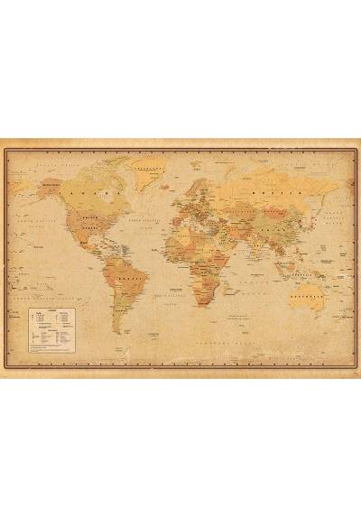 Poster Antique World Map 21 - Harper Collins (POSTER 91.5x61)