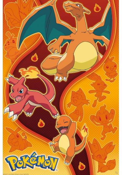 Poster Pokemon tipo fuego - Pokemon (POSTER 91,5 X 61)