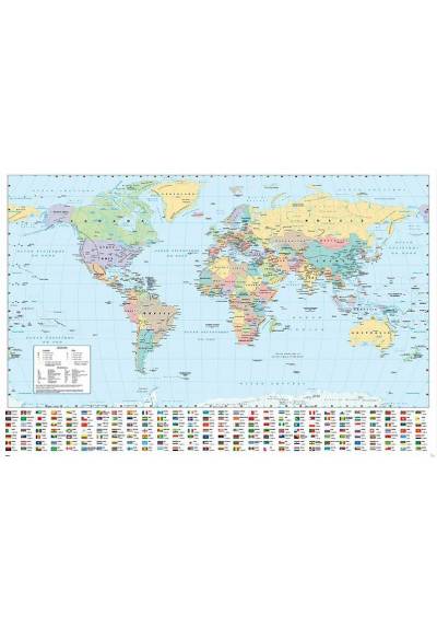 Poster Mapa mundial 21 en Frances - Harper Collins (POSTER 61x91,5)