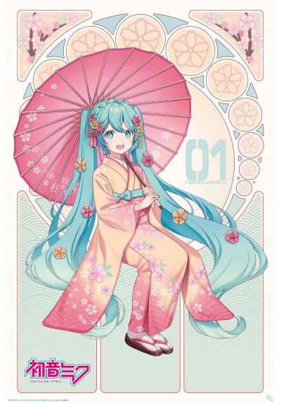 Poster Sakura Kimono - Miku Hatsune (POSTER 61x91,5)