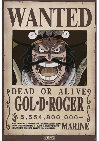 Poster Wanted Gol.D. Roger - One Piece (POSTER 91,5 x 61)