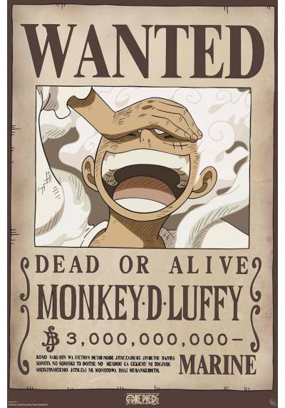 Poster Wanted Luffy Wano - One Piece (POSTER 52x38)