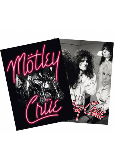 Set 2 Chibi Poster Neon y camisas de fuerza - Motley Crue (POSTER 52x38)