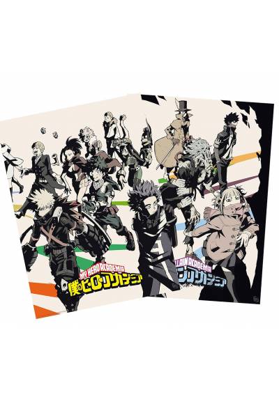 Set 2 Chibi Poster Heroes/Villains - My Hero Academia (POSTER 52x38)