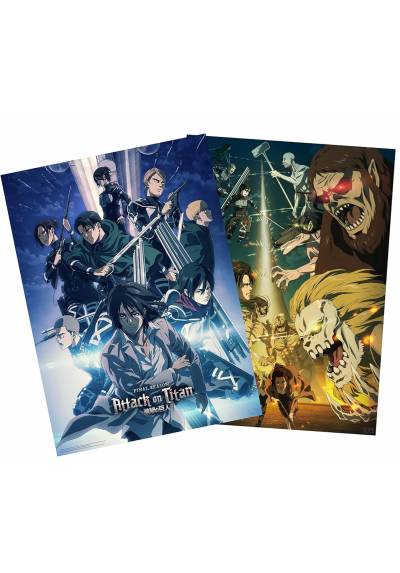 Set 2 Chibi Poster Ultima Temporada - El ataque de los Titans (POSTER 52x38)