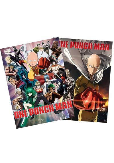 Set 2 Chibi Poster Saitama & Genos - One Punch-Man (POSTER 52x38)