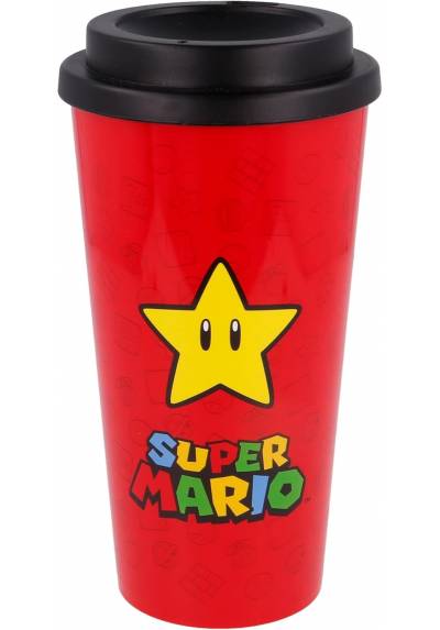 Vaso Cafe Doble Reutilizable - Super Mario