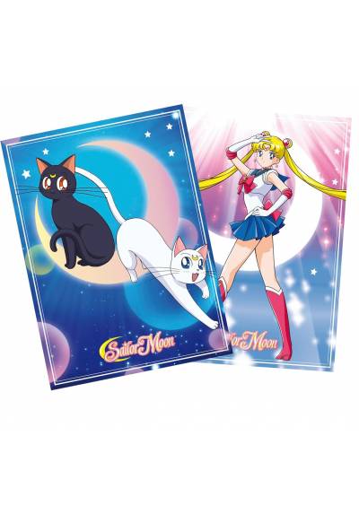 Set 2 Chibi Posters Sailor Moon & Gatos - Sailor Moon (POSTER 52x38)