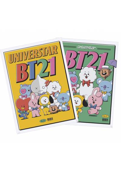 Set 2 Chibi Posters Vintage Univertar - BT21 (POSTER 52x38)