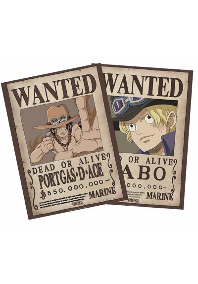 Set 2 Chibi Posters Wanted Sabo & Ace - One Piece (POSTER 52x38)