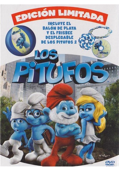 Los Pitufos + Balon De Playa + Frisbee (The Smurfs)