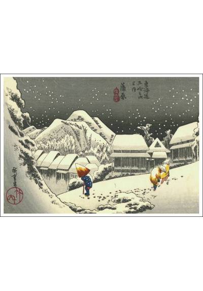 Noche Nevada en Kanbara - Hiroshige (POSTER 45x32)