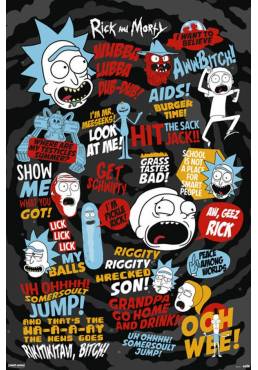 Poster Citas de Rick y Morty (Rick and Morty Quotes) (POSTER 61 x 91,5)