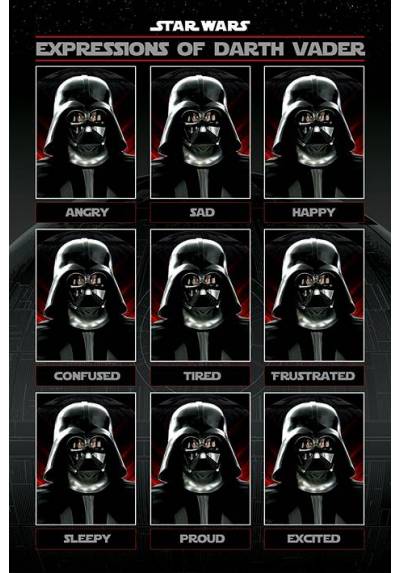 Poster Star Wars - Expresiones de Darth Vader (POSTER 61 x 91,5)