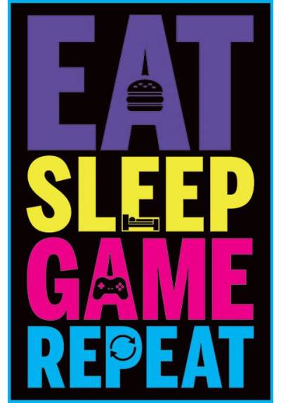 Poster Gaming - Eat, Sleep, Game, Repeat (POSTER 61 x 91,5)