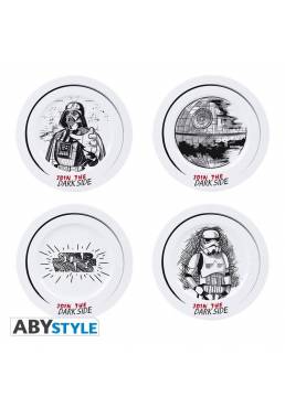 Set de 4 Platos Unete al lado oscuro - Star Wars