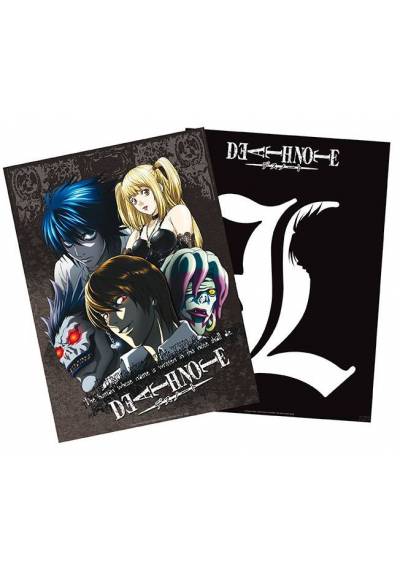 Set 2 Chibi Posters - L & Group - Death Note (POSTER 52x38)