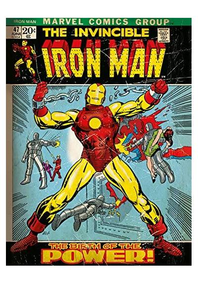 Lienzo Canvas Iron Man Retro - Marvel (30X40)