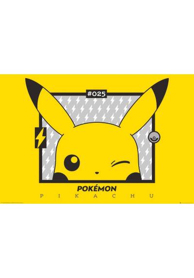 Poster Pikachu guiño - Pokemon (POSTER 61x91.5)