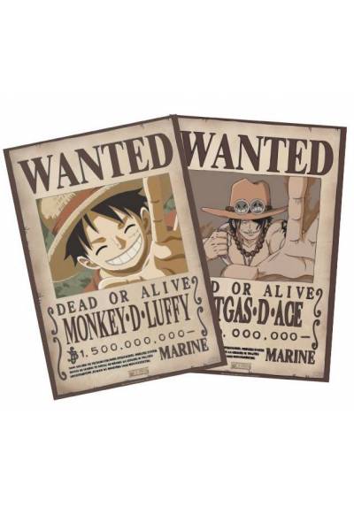 Set 2 Chibi Posters - Wanted Luffy & Ace - One Piece (POSTER 52x38)