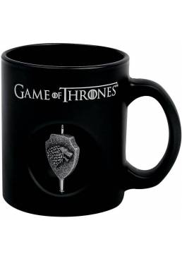 Taza Negra Cristal Emblema Giratorio Stark - Juego de Tronos