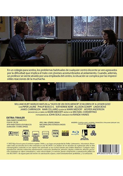Hijos de un dios menor (Blu-ray) (Children of a Lesser God) 2