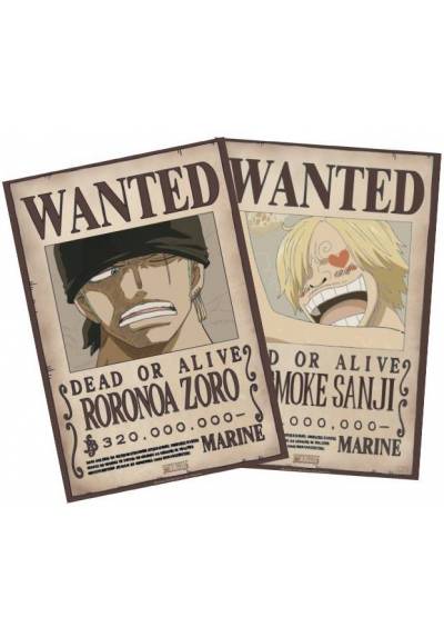 Set 2 Chibi Posters - Wanted Zoro & Sanji - One Piece (POSTER 52x38)