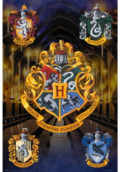 Poster Escudos Hogwarts - Harry Potter (POSTER 61 x 91,5)