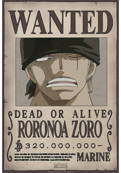 Poster Wanted Zoro New - One Piece (POSTER 52 x 38)